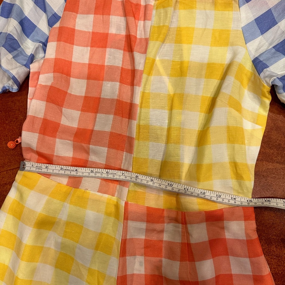 NWT Anthropologie Farm Rio Gingham Contrast Romper - Picture 4 of 8